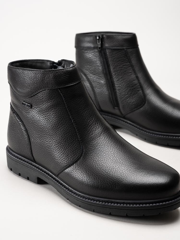 G Comfort - Svarta boots i narvsatt skinn med fårskinnsfoder