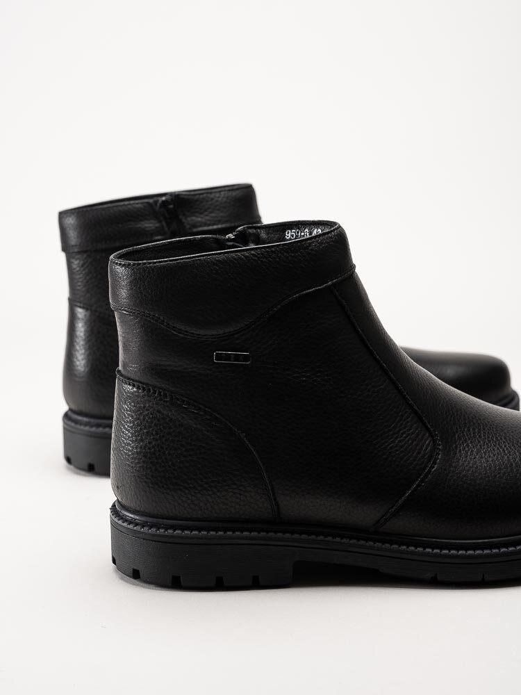 G Comfort - Svarta boots i narvsatt skinn med fårskinnsfoder