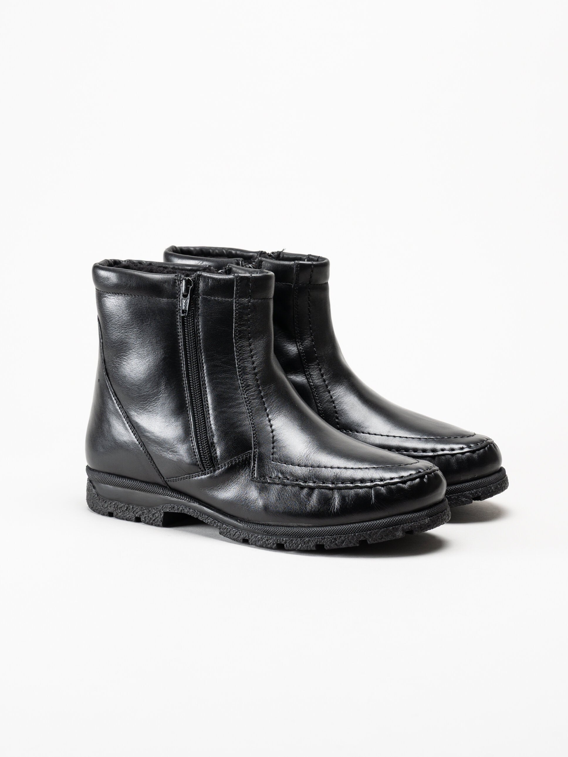 Marco Bossi - Svarta fodrade boots i skinn