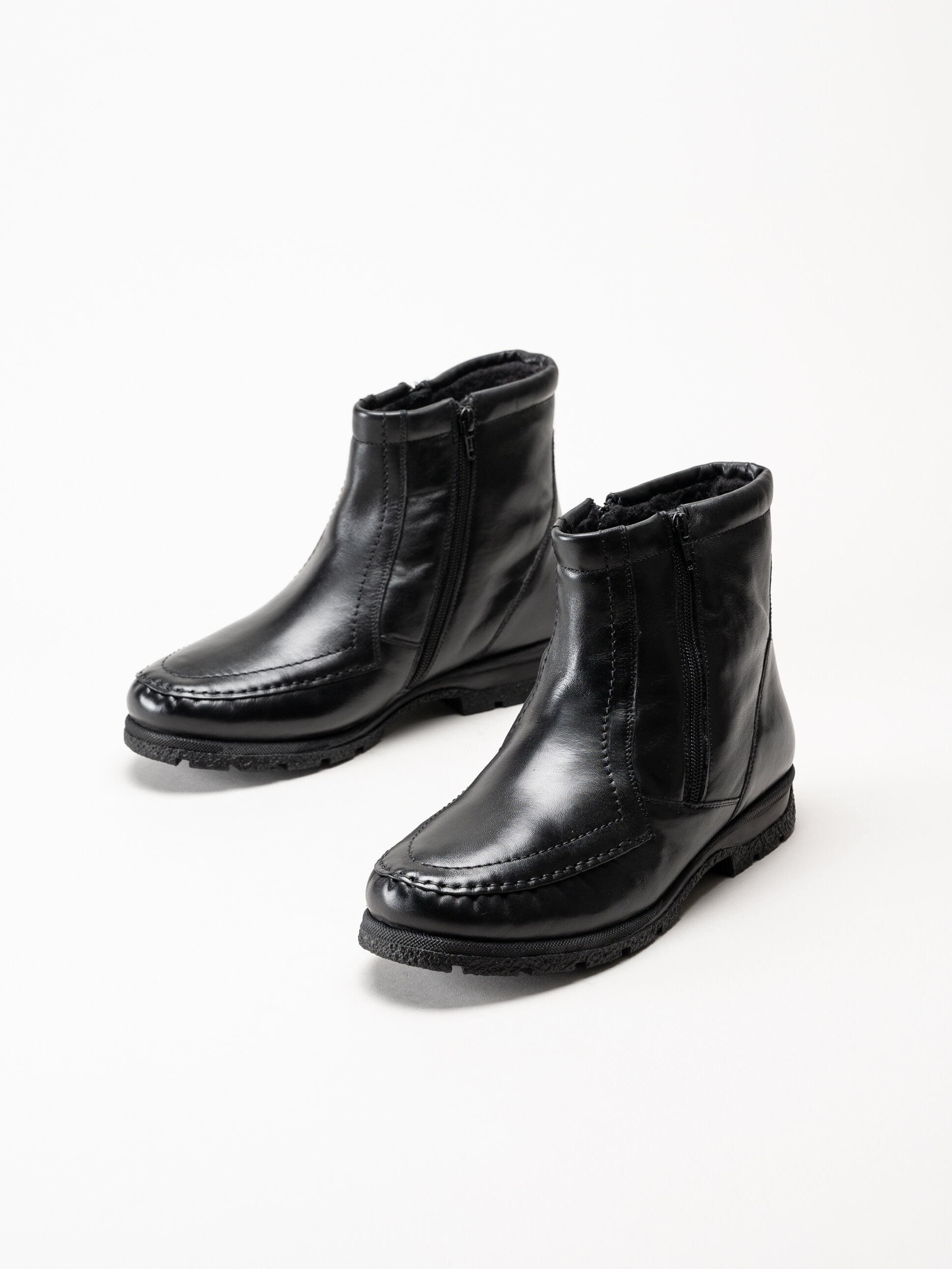 Marco Bossi - Svarta fodrade boots i skinn