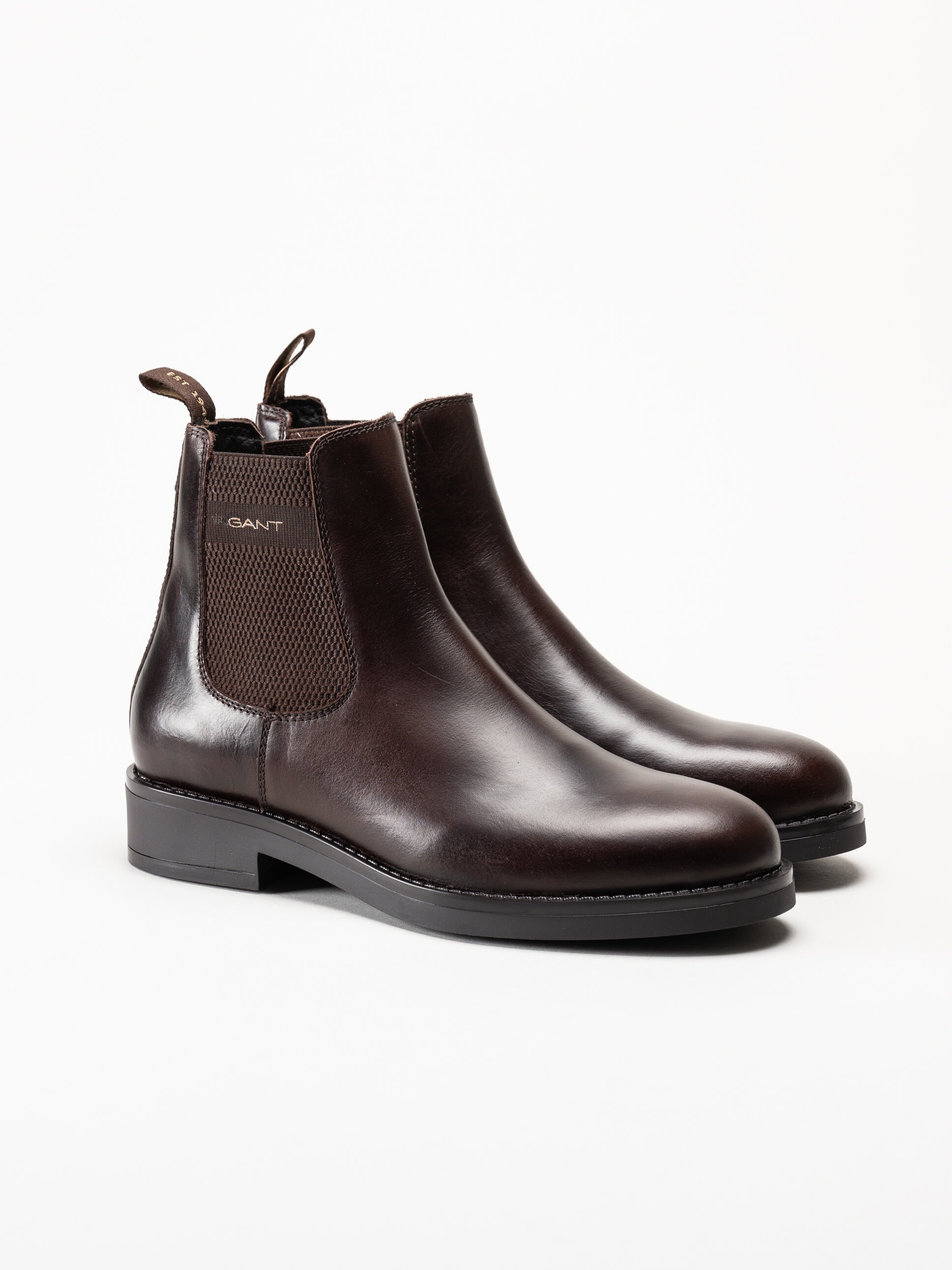 Gant Footwear - Prepdale - Mörkbruna Chelsea boots i skinn