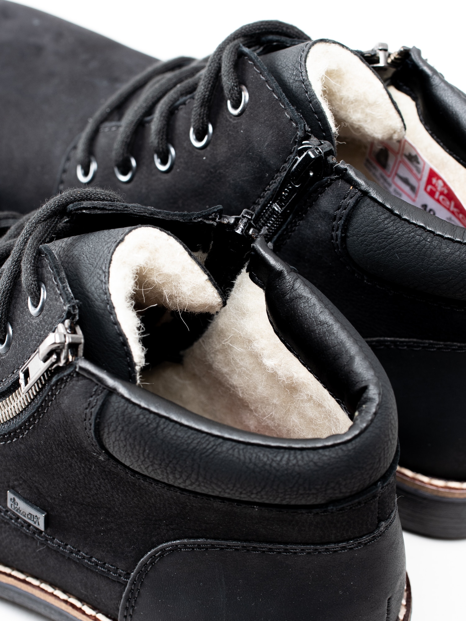 12193022 Rieker 35331-01 svarta Rieker-Tex snörkängor med ullfoder-7