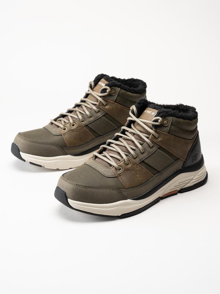 Skechers - Relaxed Fit Benago - Treno - Olivgröna fodrade kängor