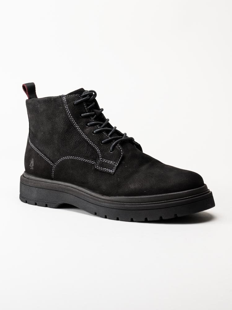 Hush Puppies - Dunan Lace Up High - Svarta kängor i nubuck