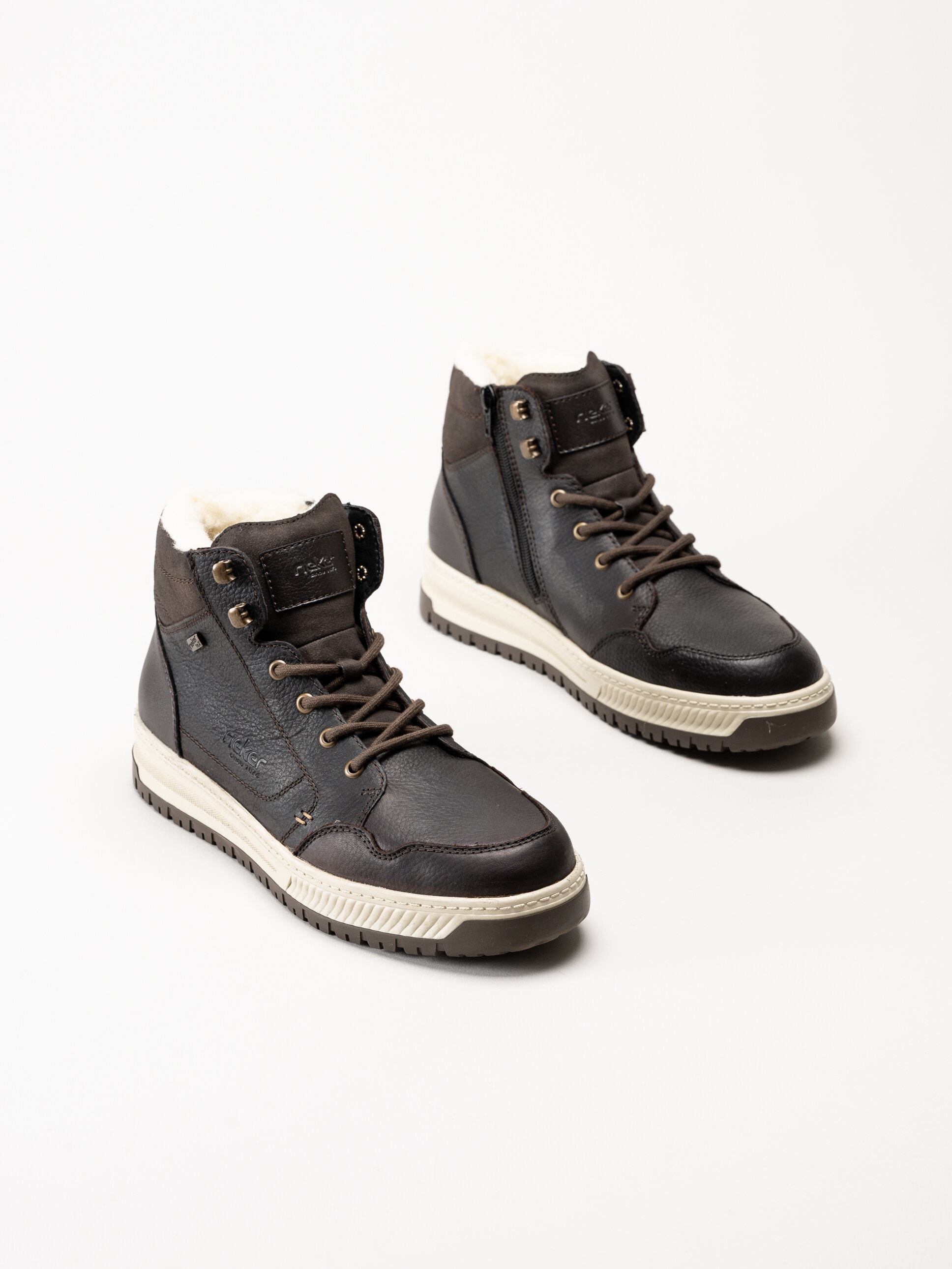 Rieker - Mörkbruna fodrade kängor