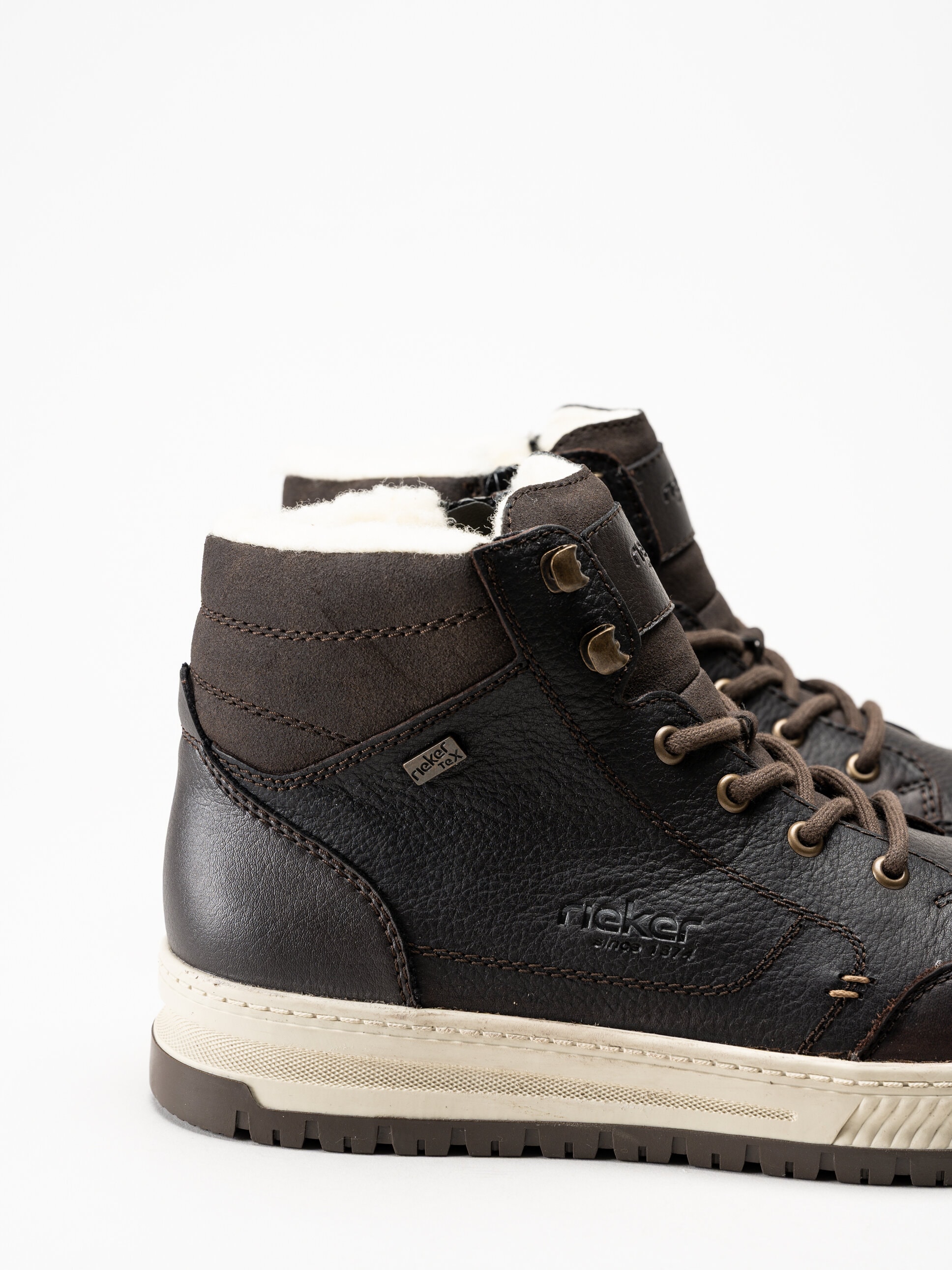 Rieker - Mörkbruna fodrade kängor