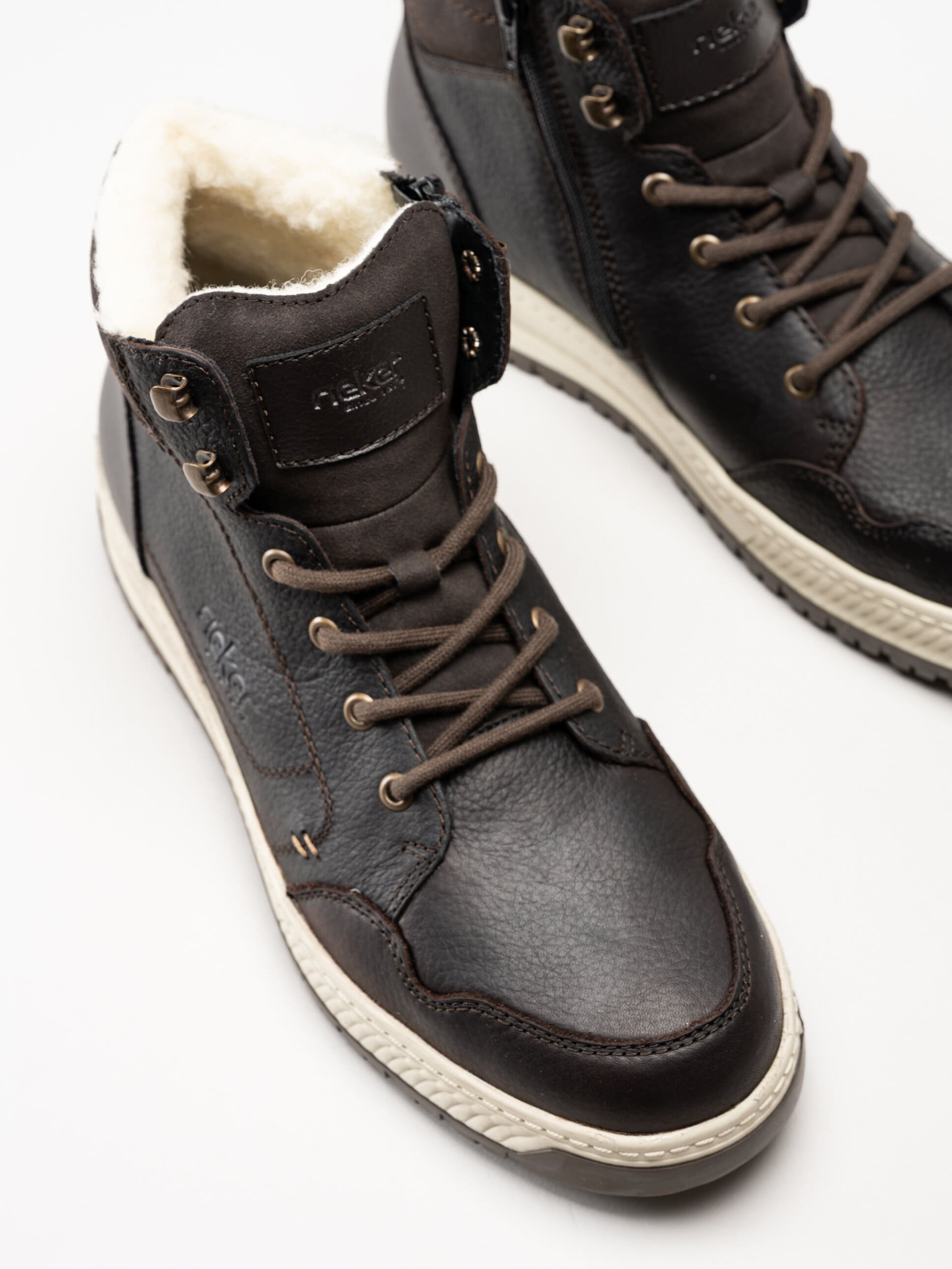 Rieker - Mörkbruna fodrade kängor