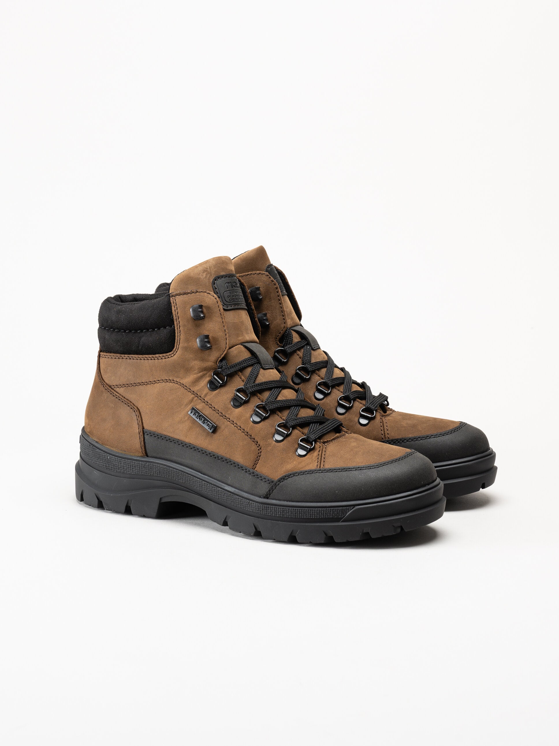 Rieker - Bruna broddkängor i oljad nubuck