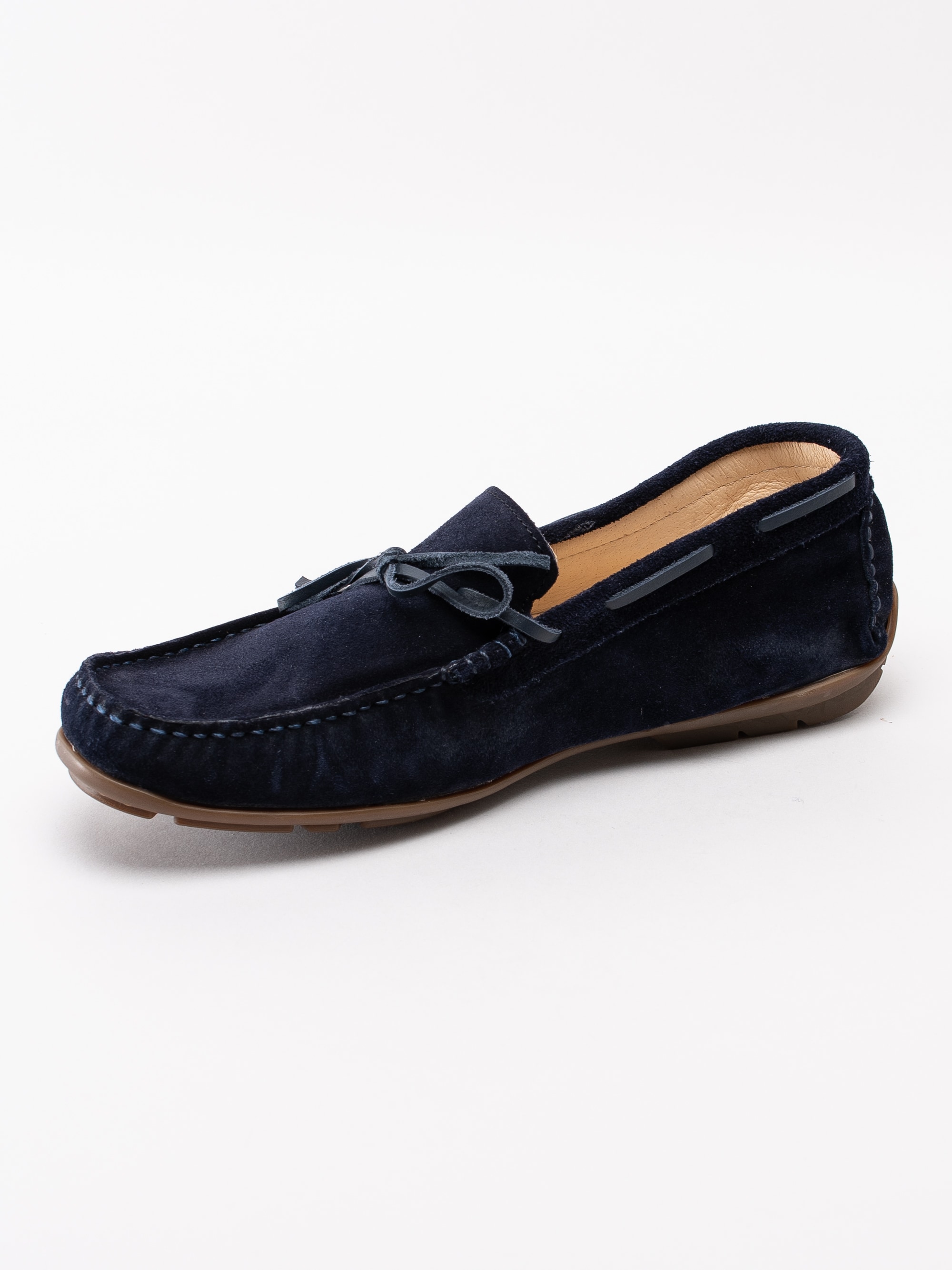 13191057 Luis Stockholm Loafers Blue mörkblå mockaloafers med rosett-2