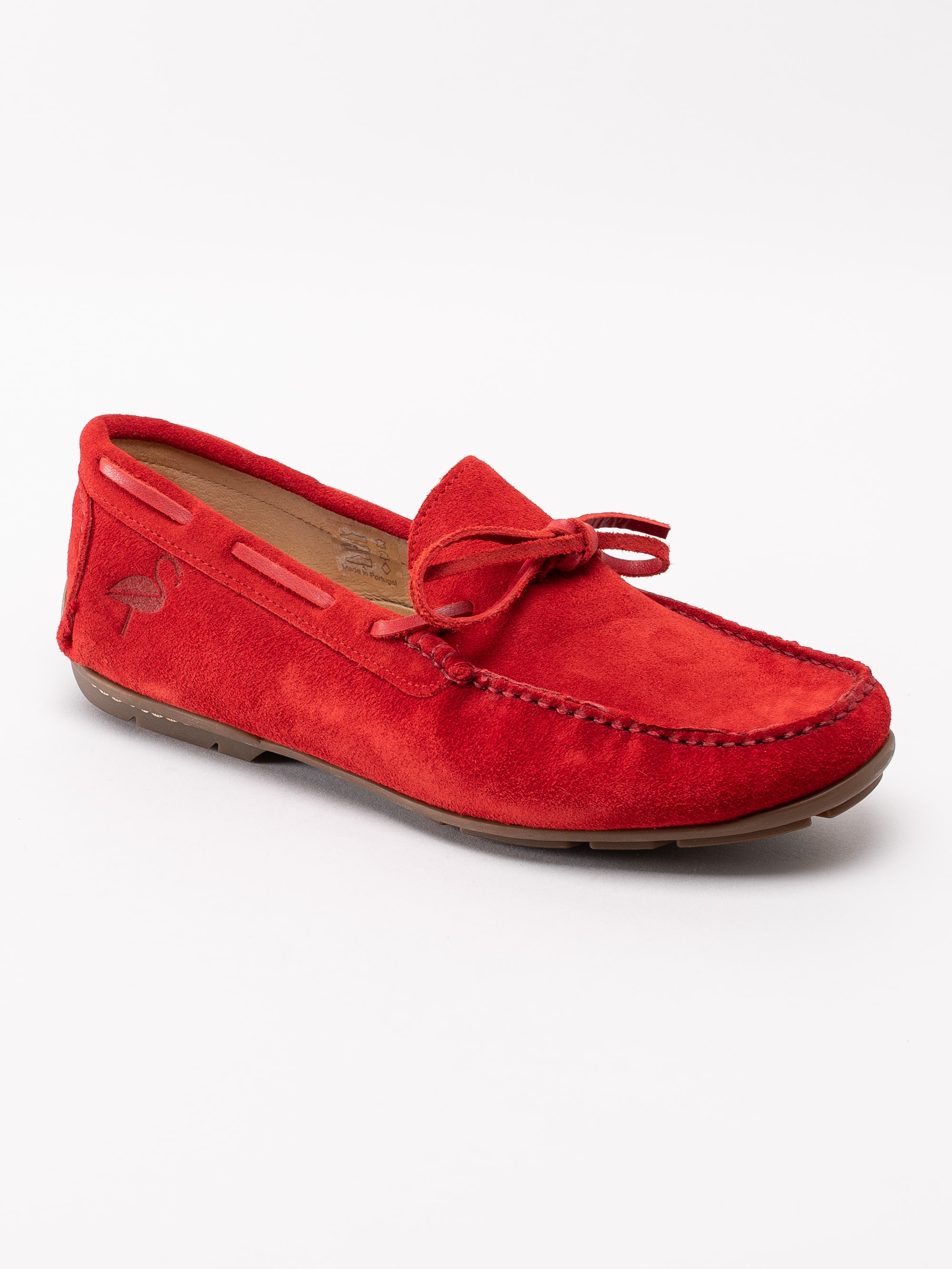 13191058 Luis Stockholm Loafers Red röda mockaloafers med rosett-1