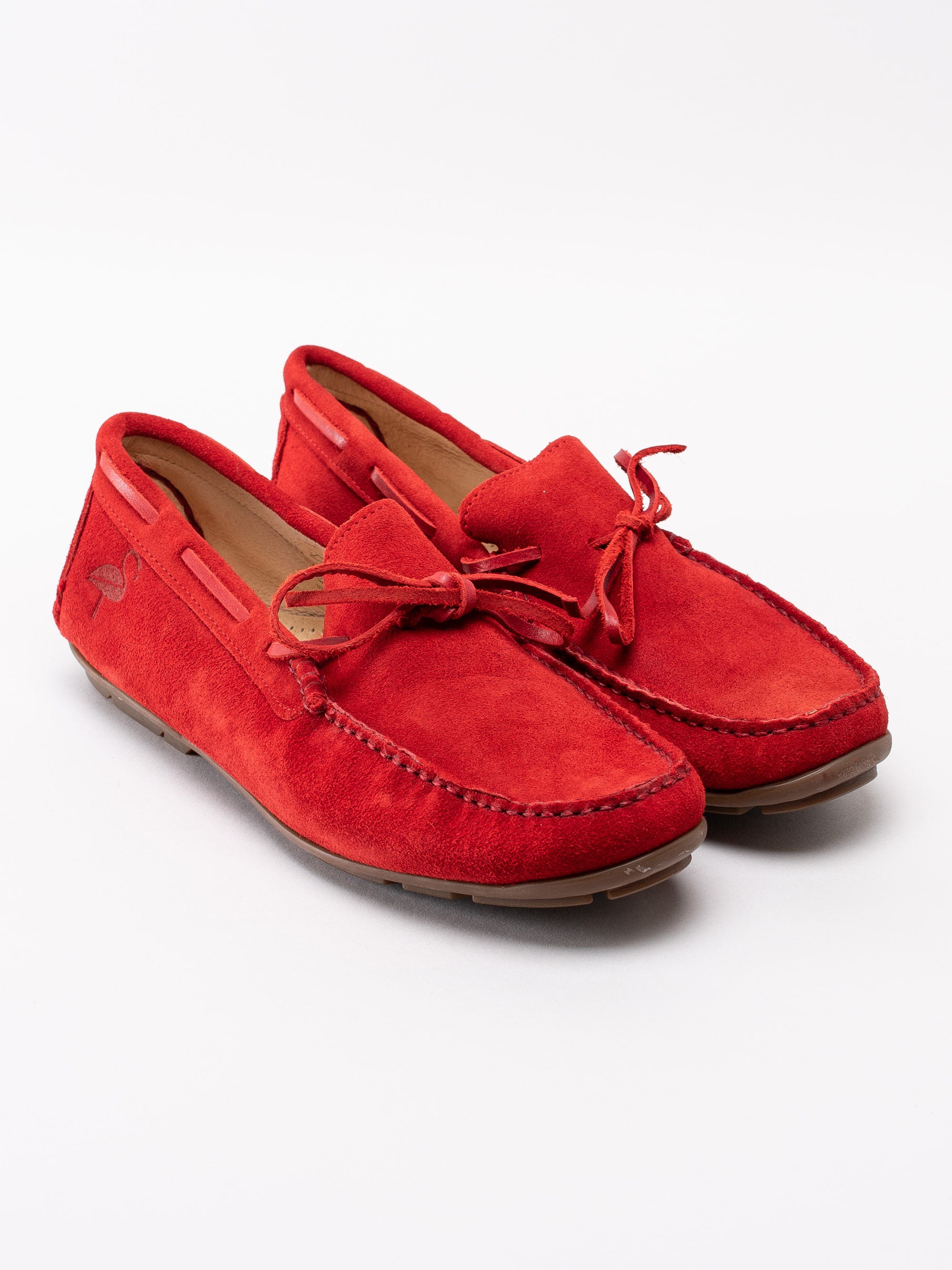 13191058 Luis Stockholm Loafers Red röda mockaloafers med rosett-3