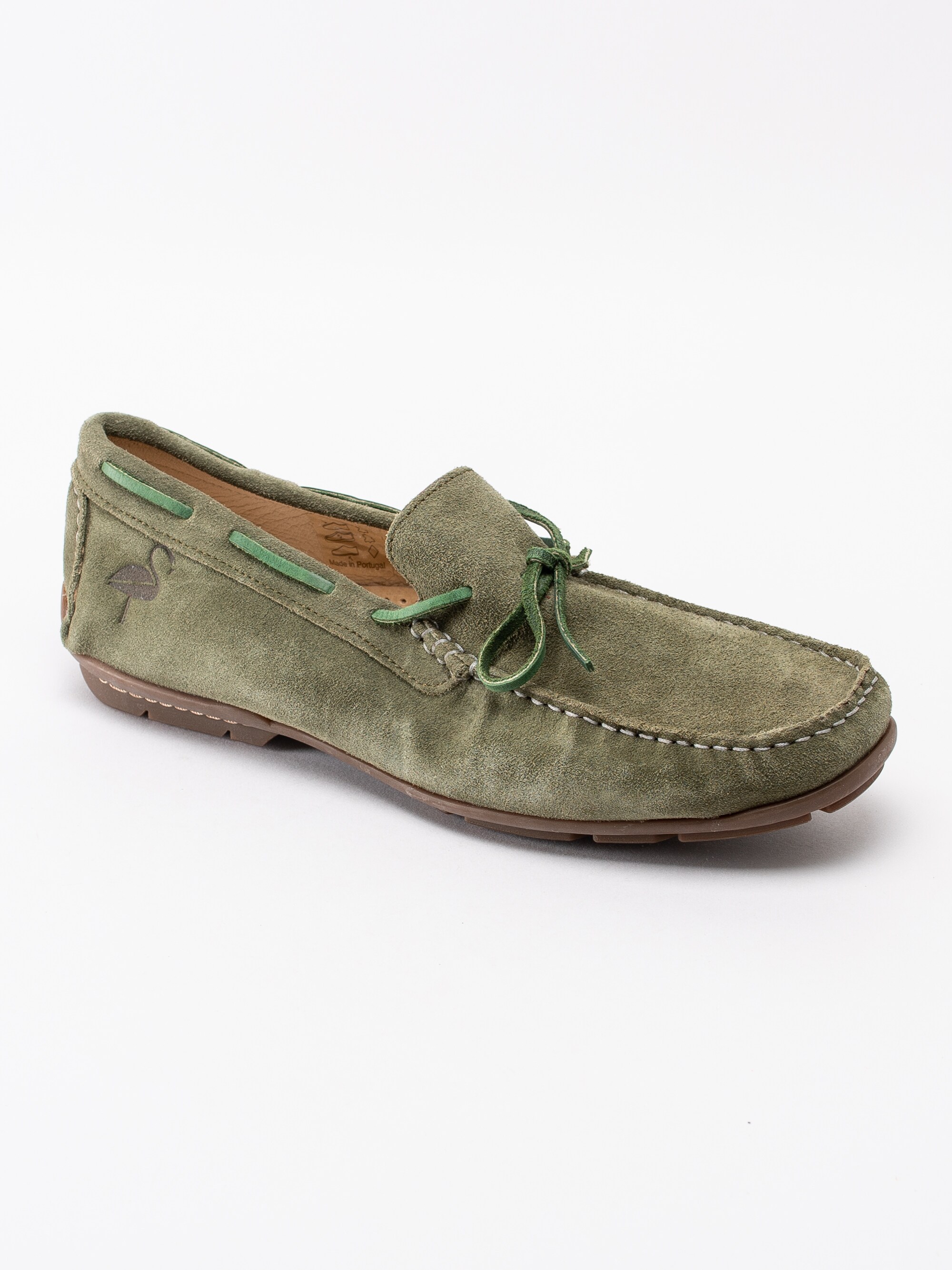 13191059 Luis Stockholm Loafers Green gröna mockaloafers med rosett-1