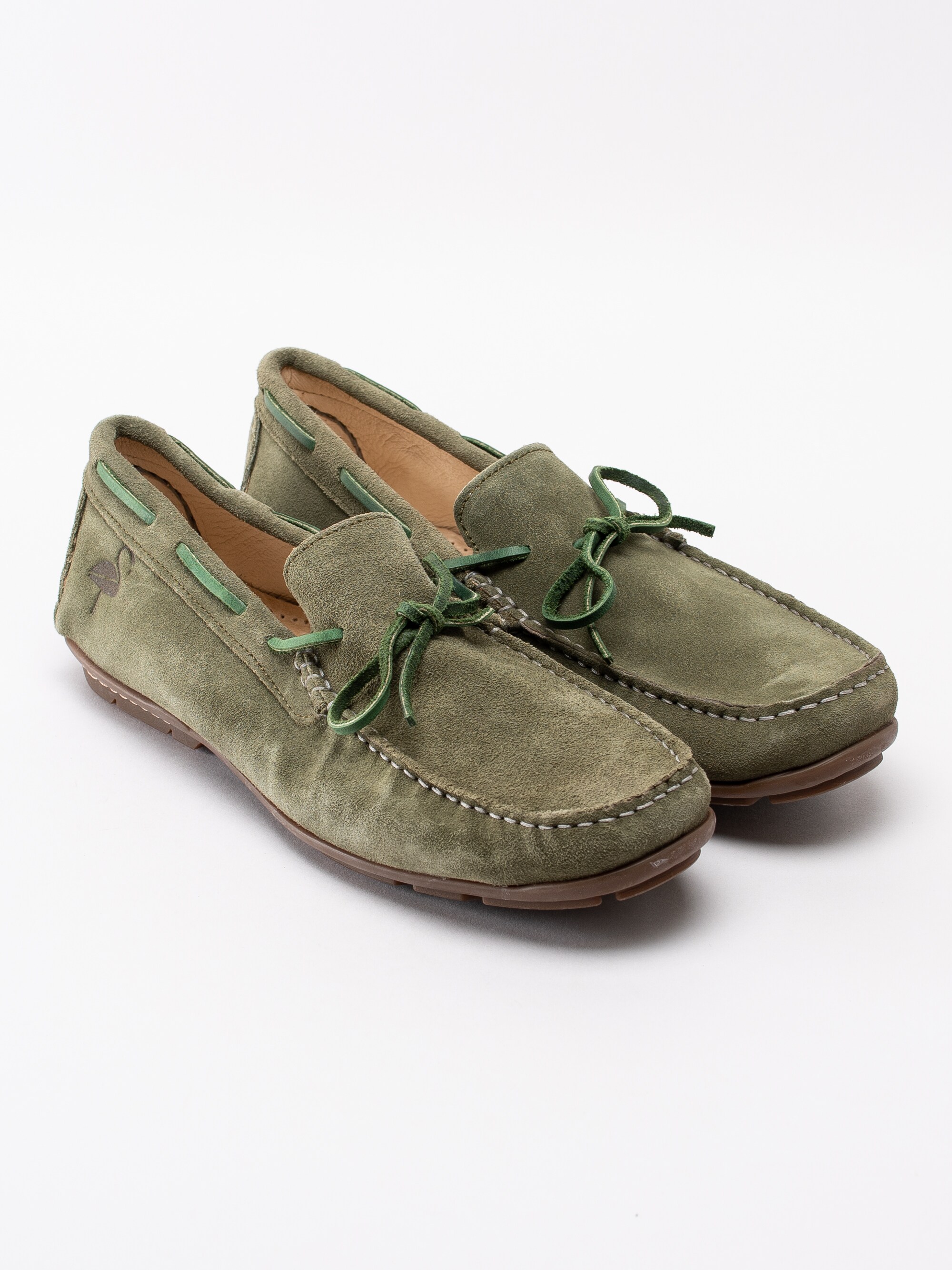 13191059 Luis Stockholm Loafers Green gröna mockaloafers med rosett-3