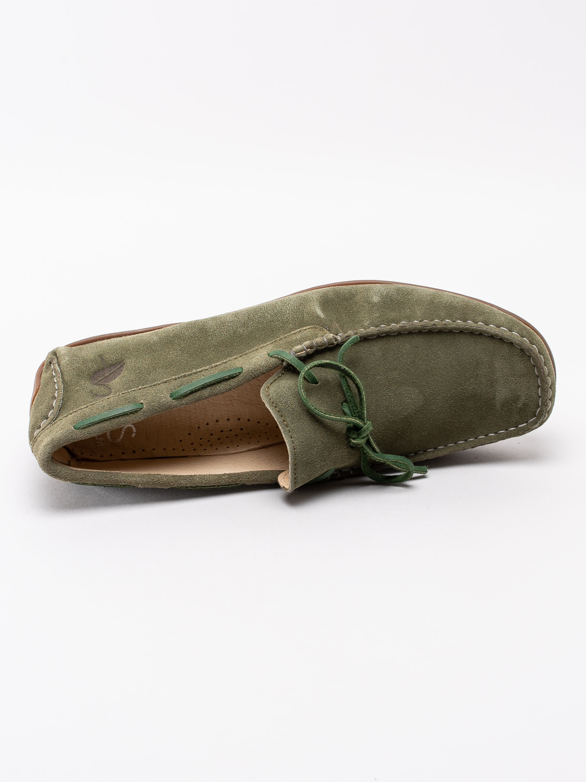 13191059 Luis Stockholm Loafers Green gröna mockaloafers med rosett-4