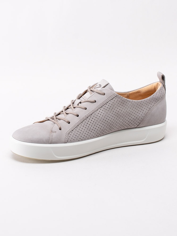 13201026 Ecco Soft 8 Mens 450884-02459 Ljusgrå sneakers i nubuck med perforering-2