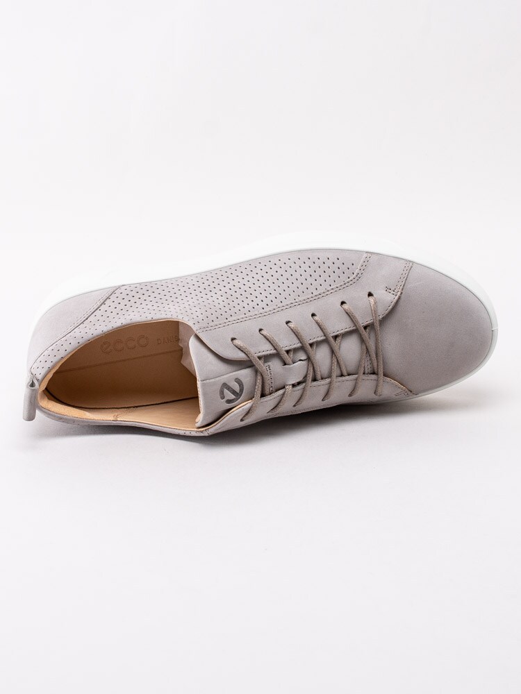 13201026 Ecco Soft 8 Mens 450884-02459 Ljusgrå sneakers i nubuck med perforering-4