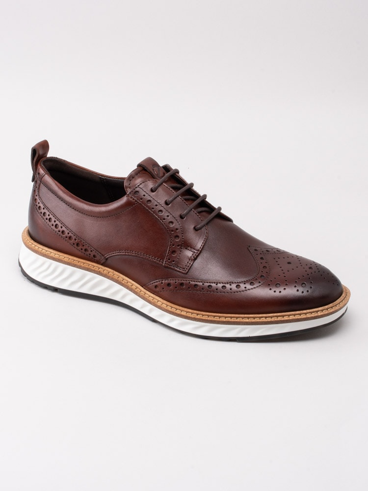 13201029 Ecco St.1 Hybrid 836424-01053 bruna snörskor med brogues och vit sula-1