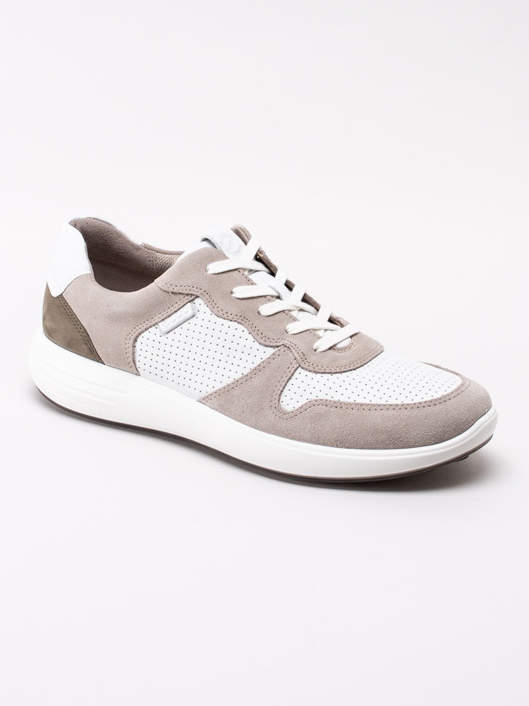 13201030 Ecco Soft 7 Runner M 460624-51801 Beige och vita sneakers i mocka-1