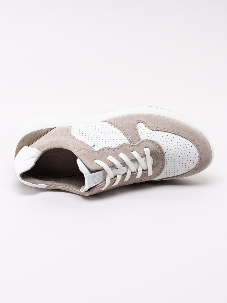13201030 Ecco Soft 7 Runner M 460624-51801 Beige och vita sneakers i mocka-4