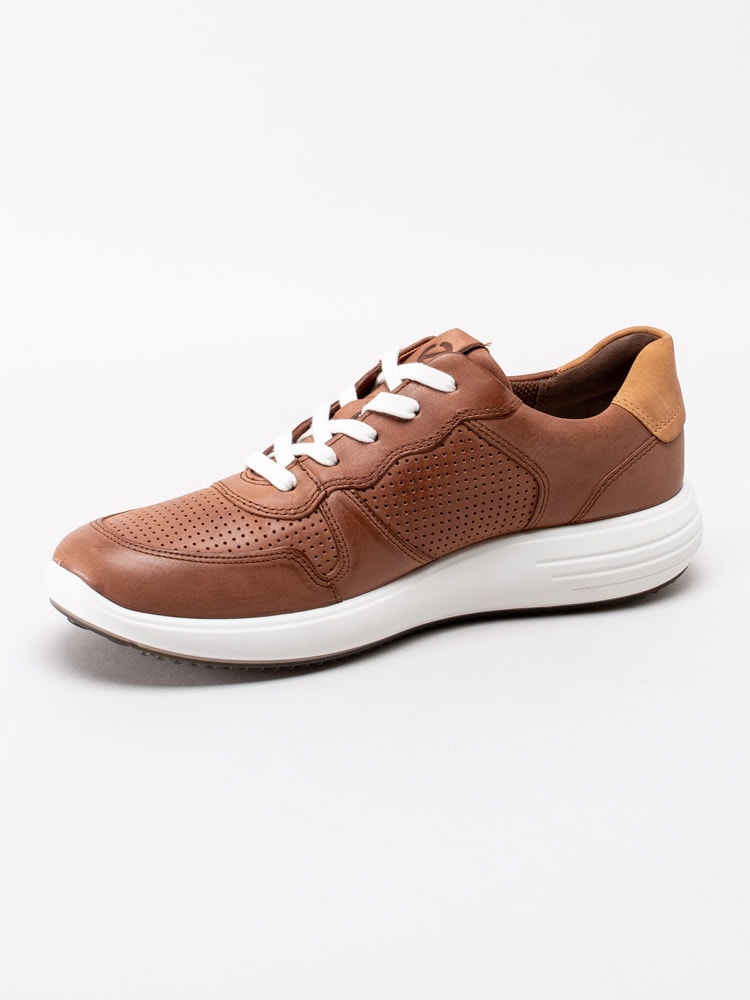 13201032 Ecco Soft 7 Runner Mens 460634-50436 Bruna sneakers i skinn med perforerade detaljer-2