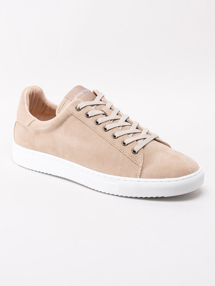 13201079 Philip Hog Selim Sand Beige klassiska sneakers i mocka-1