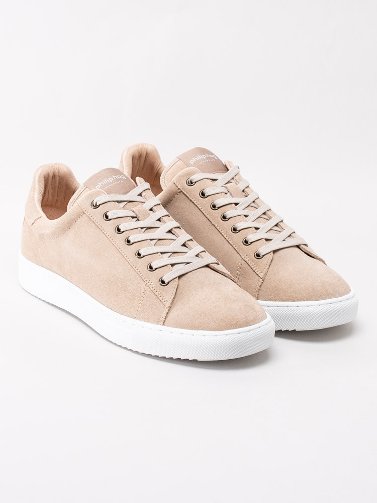 13201079 Philip Hog Selim Sand Beige klassiska sneakers i mocka-3