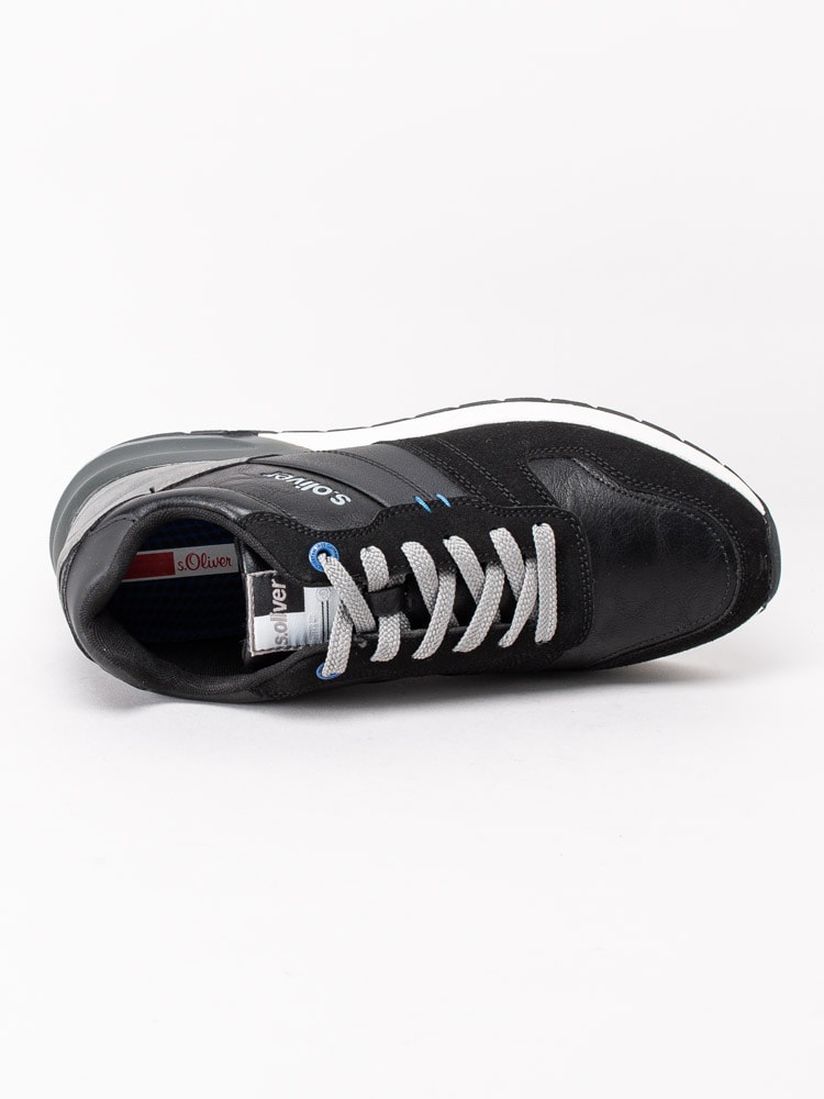 13203042 S.Oliver 5-13606-25-098 Black combi Svarta sneakers med gråa detaljer-4
