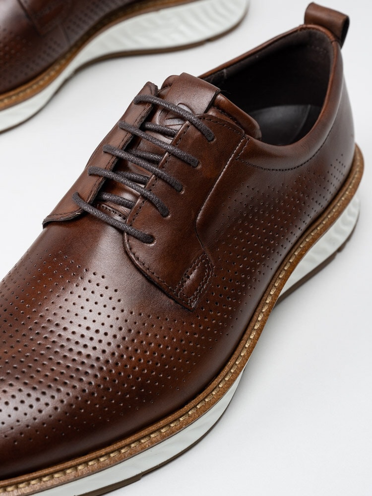 Ecco - St1 Hybrid - Bruna snörskor i skinn