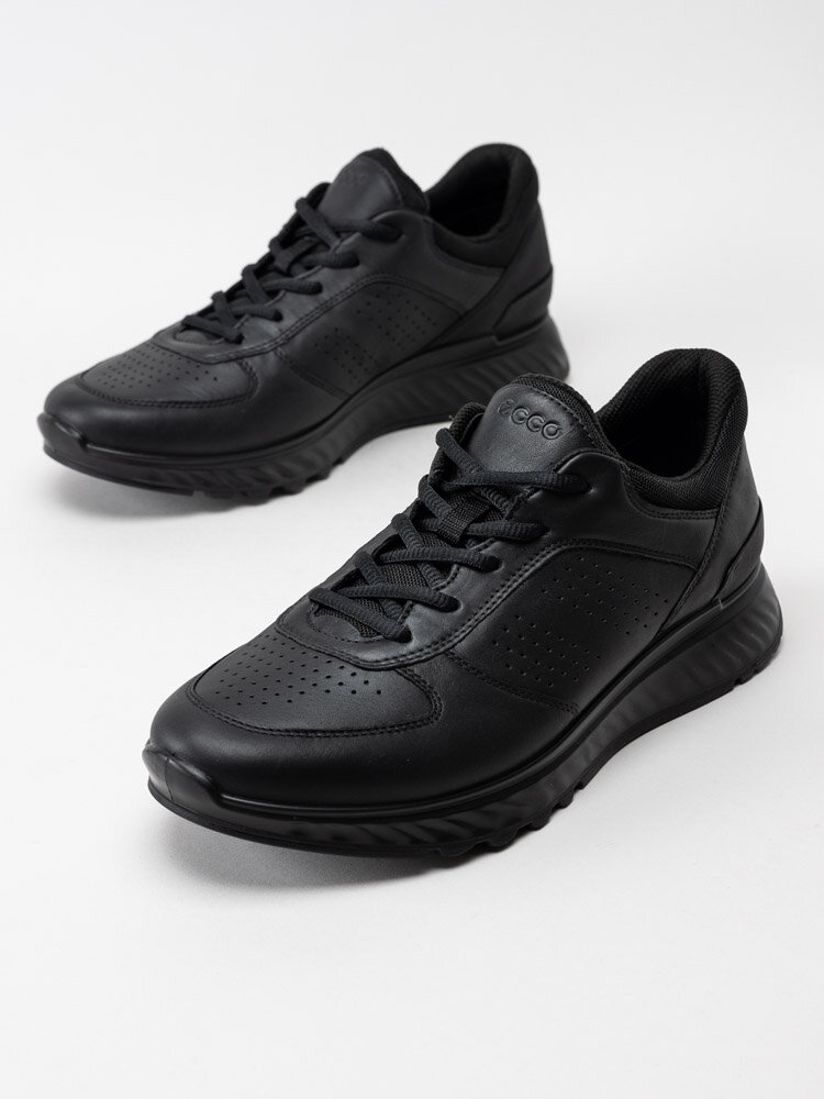 Ecco - Exostride M - Svarta promenadskor i skinn