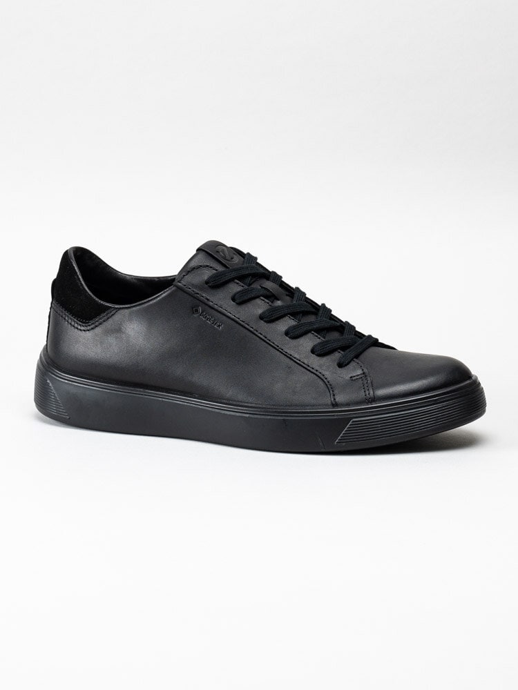 Ecco - Street Tray - Svarta sneakers i oljat skinn