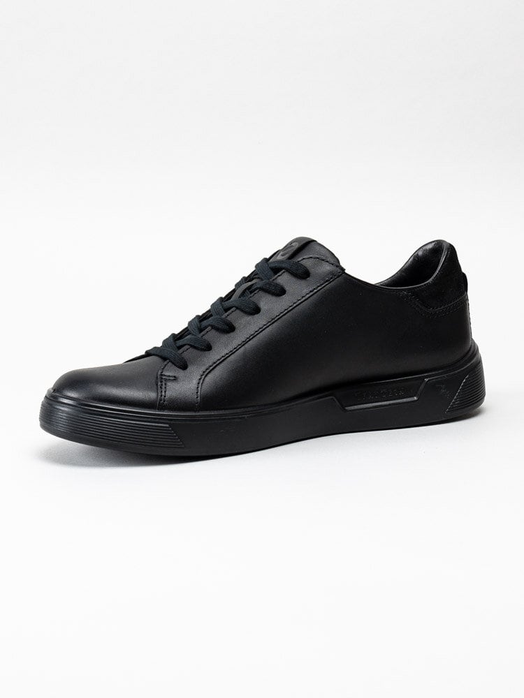 Ecco - Street Tray - Svarta sneakers i oljat skinn