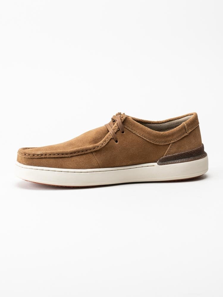 Clarks - Courtlite Wally - Ljusbruna snörskor i mocka