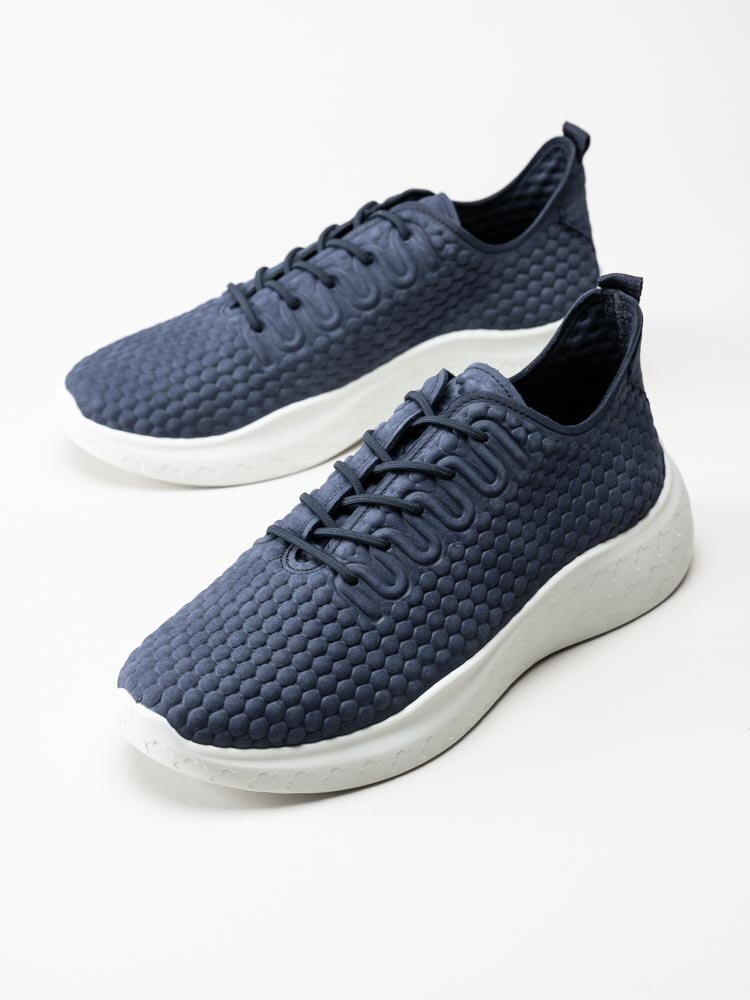 Ecco - Therap M Sneaker - Marinblå sneakers i skinn med struktur