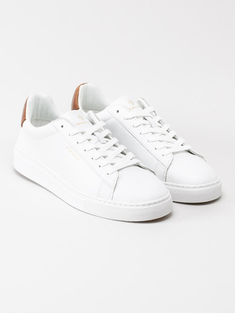 Gant Footwear - Mc Julien - Vita sneakers i skinn med bruna detaljer