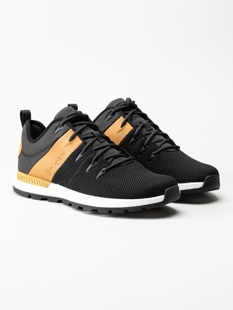 Timberland - Sprint Trekker Low fabric - Svarta höga sneakers med bruna partier