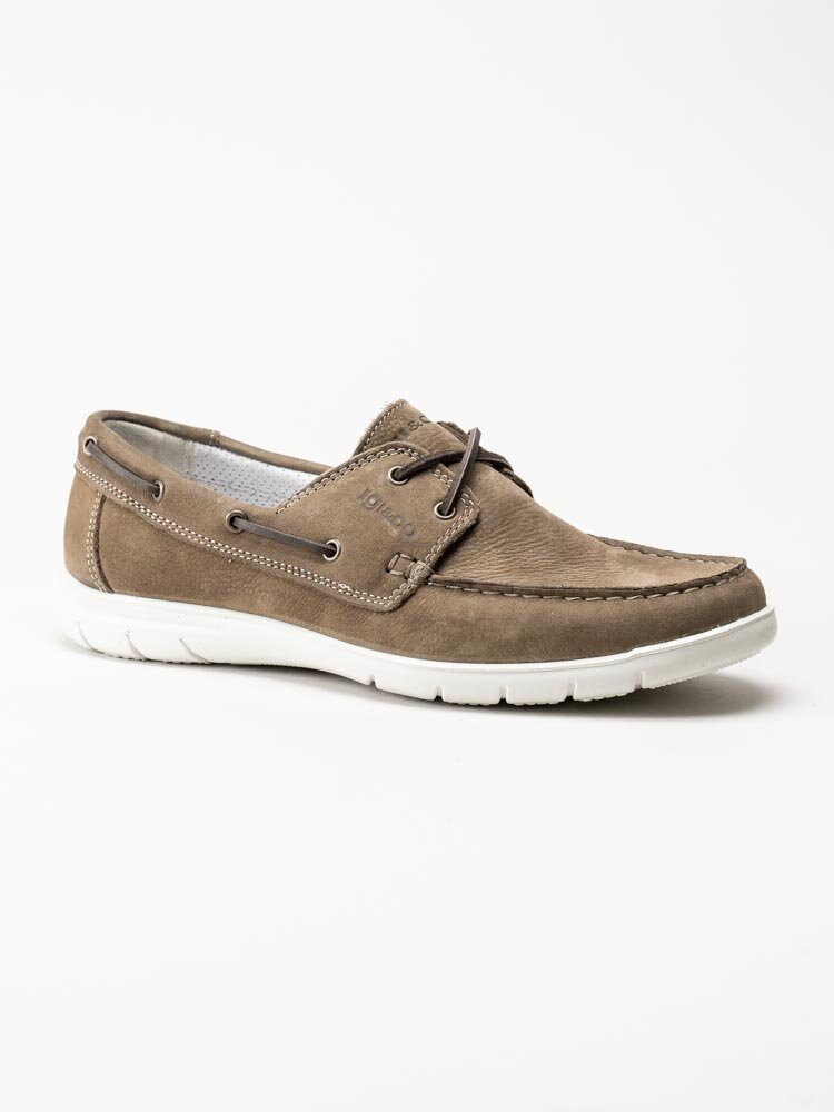 Igi & Co - Beige seglarskor i nubuck