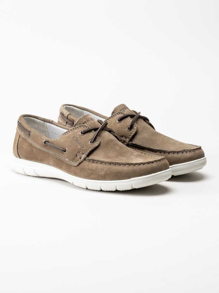 Igi & Co - Beige seglarskor i nubuck