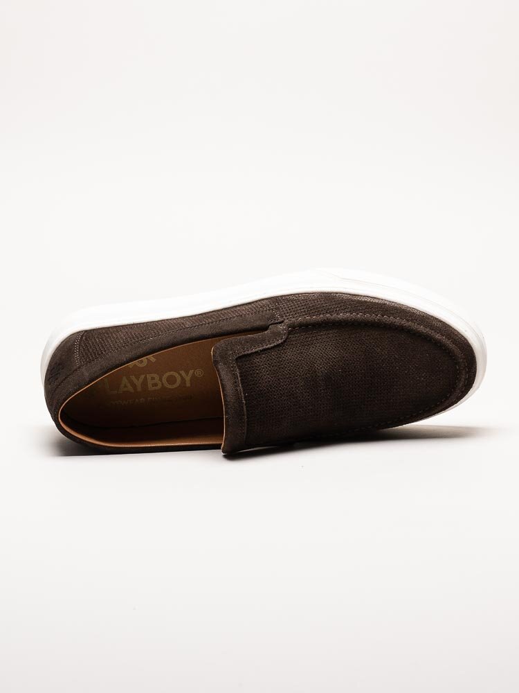 Playboy Footwear - Karl - Bruna slip on skor i mocka