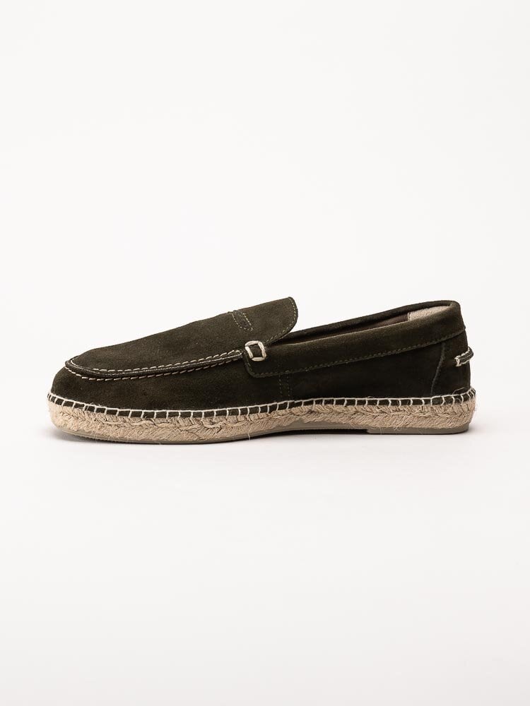 Natural World - Moccasin serraje - Mörkgröna eco-vänliga loafers i mocka