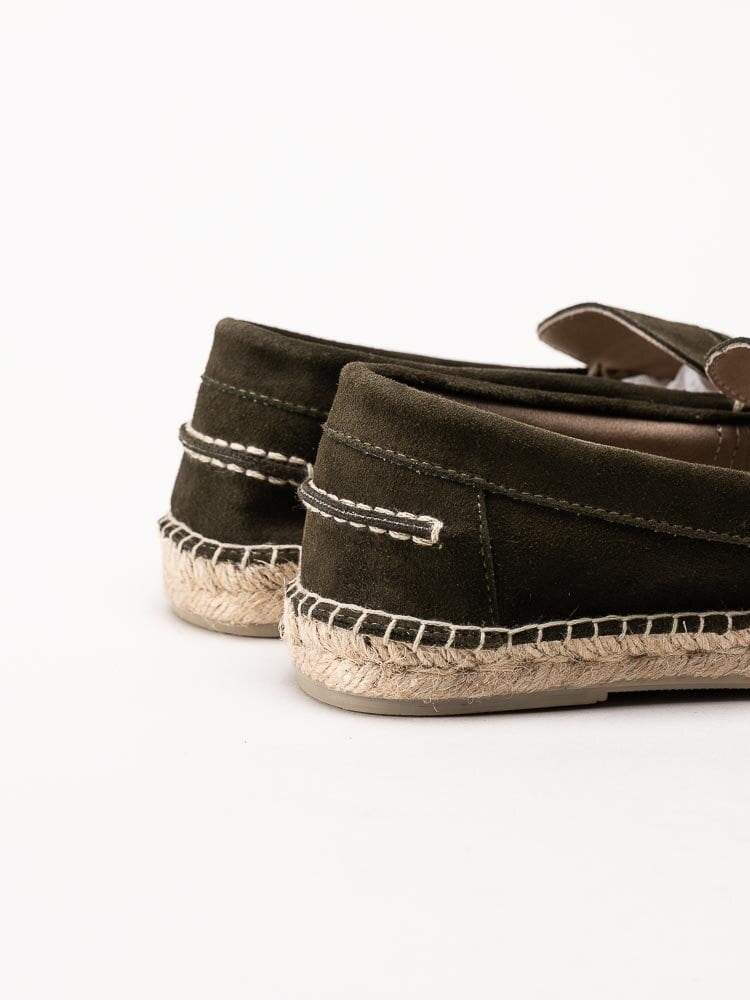 Natural World - Moccasin serraje - Mörkgröna eco-vänliga loafers i mocka