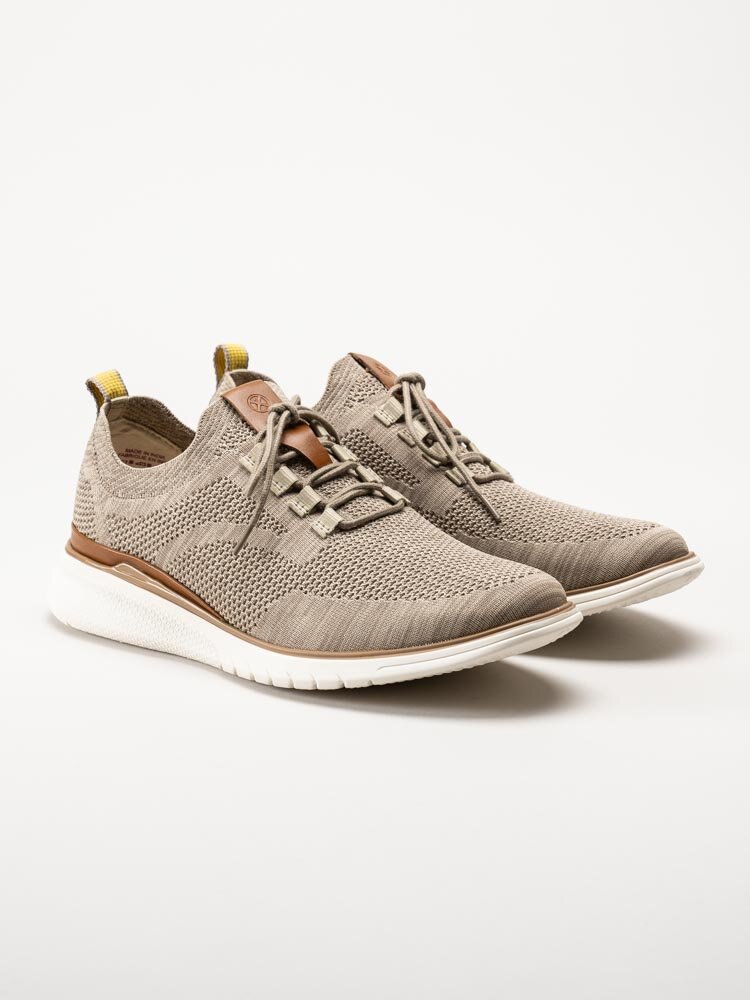 Hush Puppies - Advance Knit Laceup - Beige promenadskor i textil