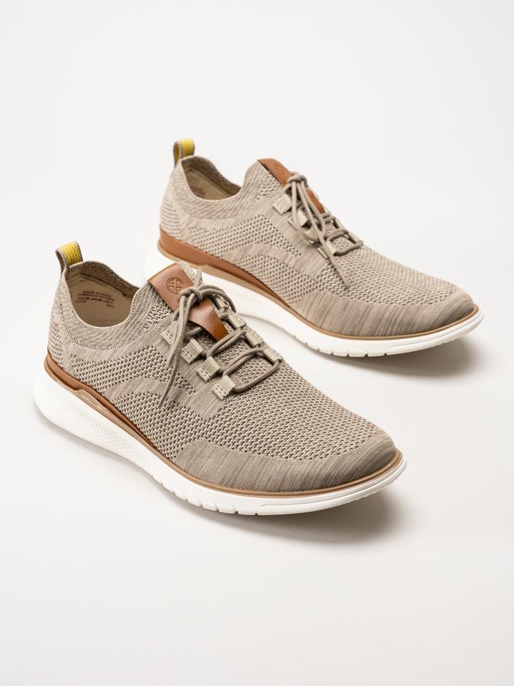 Hush Puppies - Advance Knit Laceup - Beige promenadskor i textil