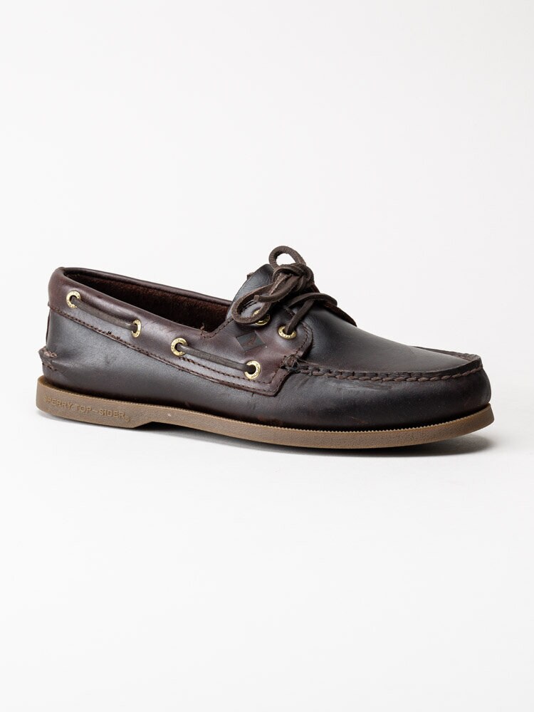 Sperry - Authentic Original 2-Eye - Mörkbruna seglarskor i oljat skinn