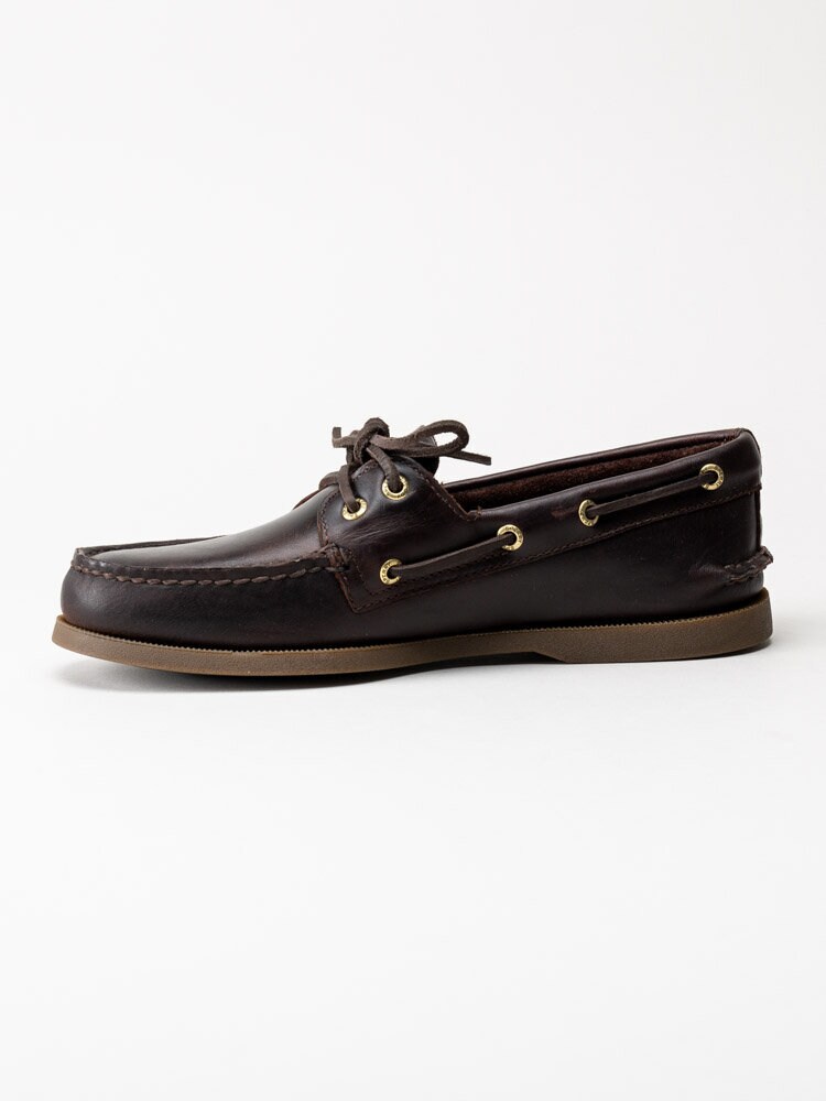 Sperry - Authentic Original 2-Eye - Mörkbruna seglarskor i oljat skinn