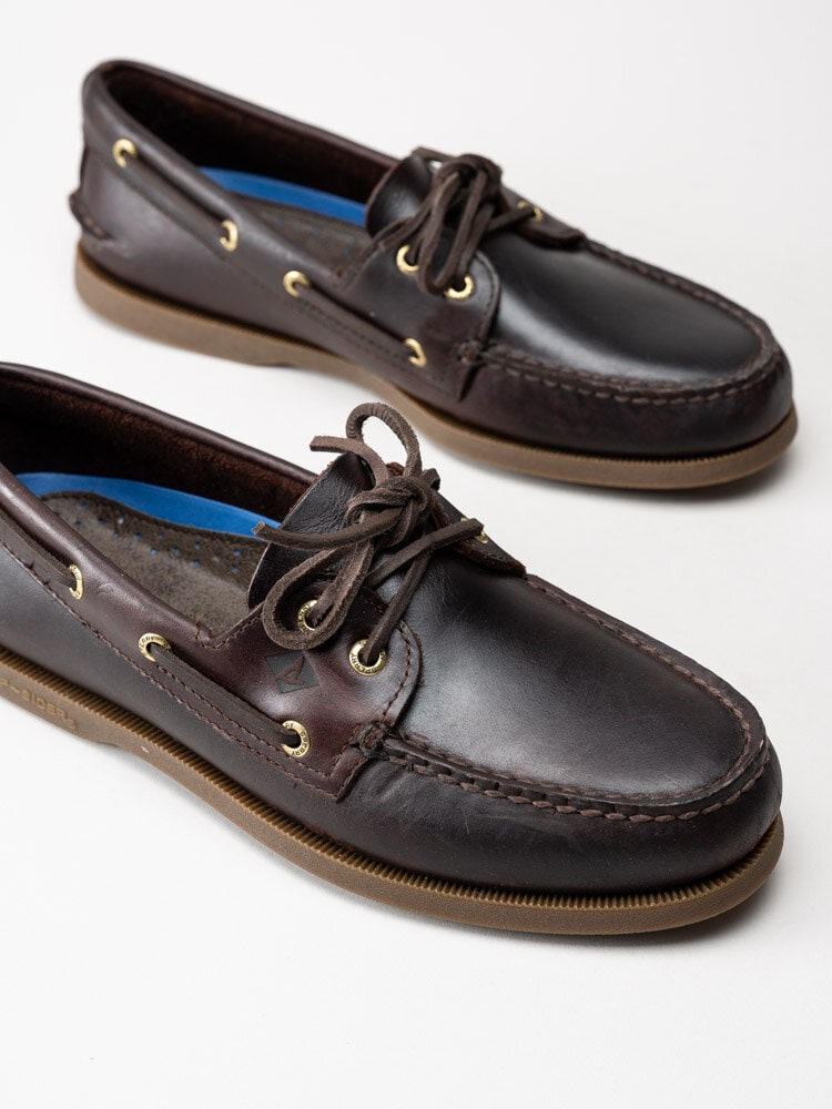 Sperry - Authentic Original 2-Eye - Mörkbruna seglarskor i oljat skinn