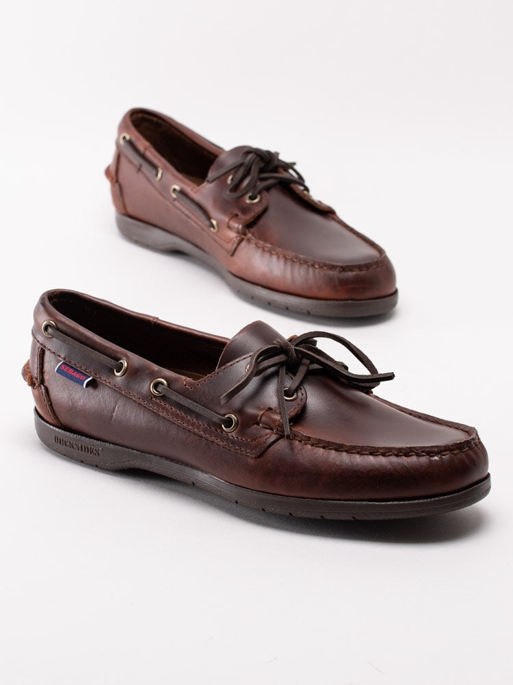 Sebago - Endeavor - Mörkbruna seglarskor i oljat skinn