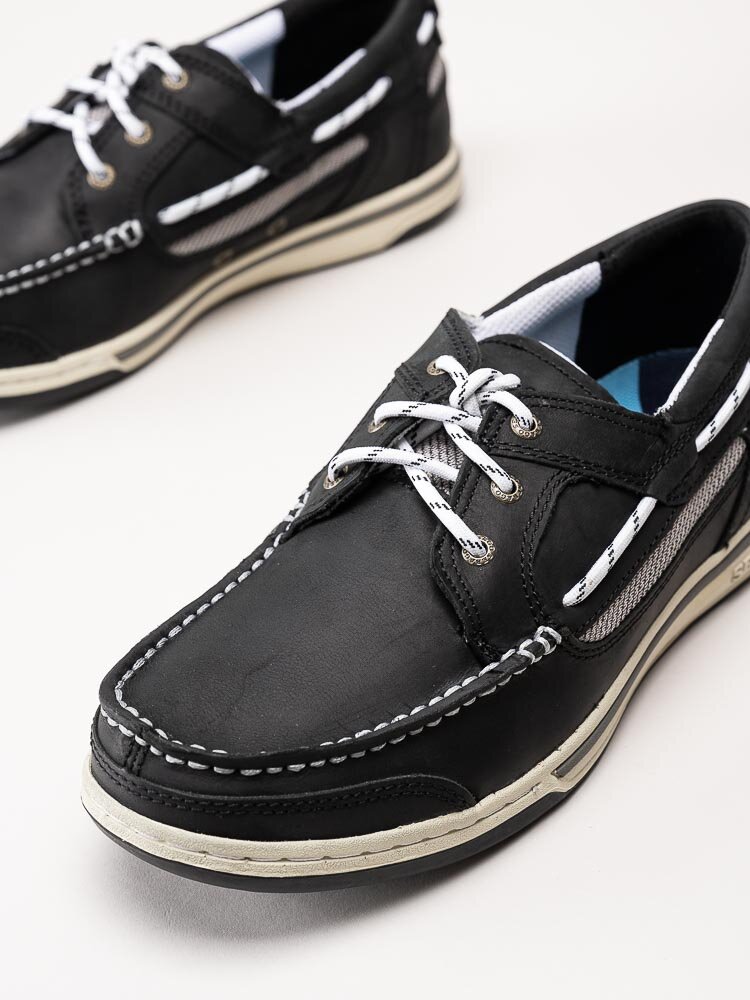 Sebago - Triton Legacy - Svarta seglarskor med vita detaljer