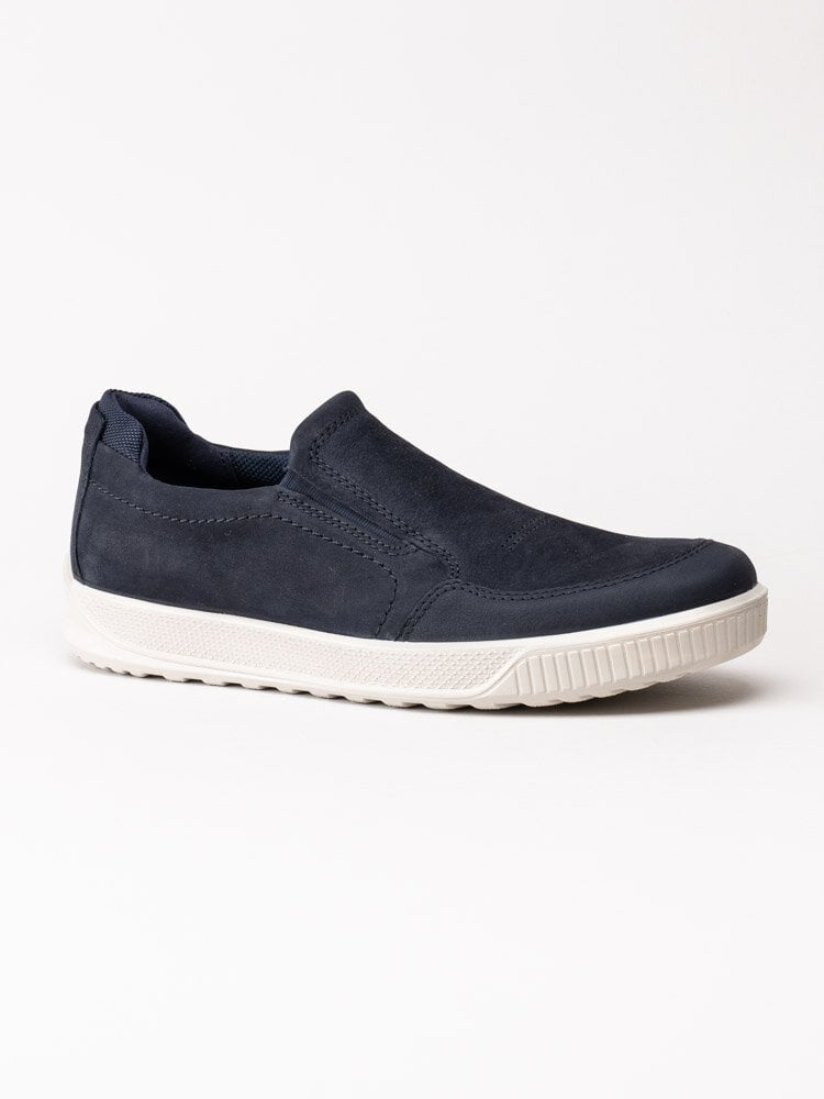 Ecco - Byway M Slip On - Blå slip on skor i oljad nubuck