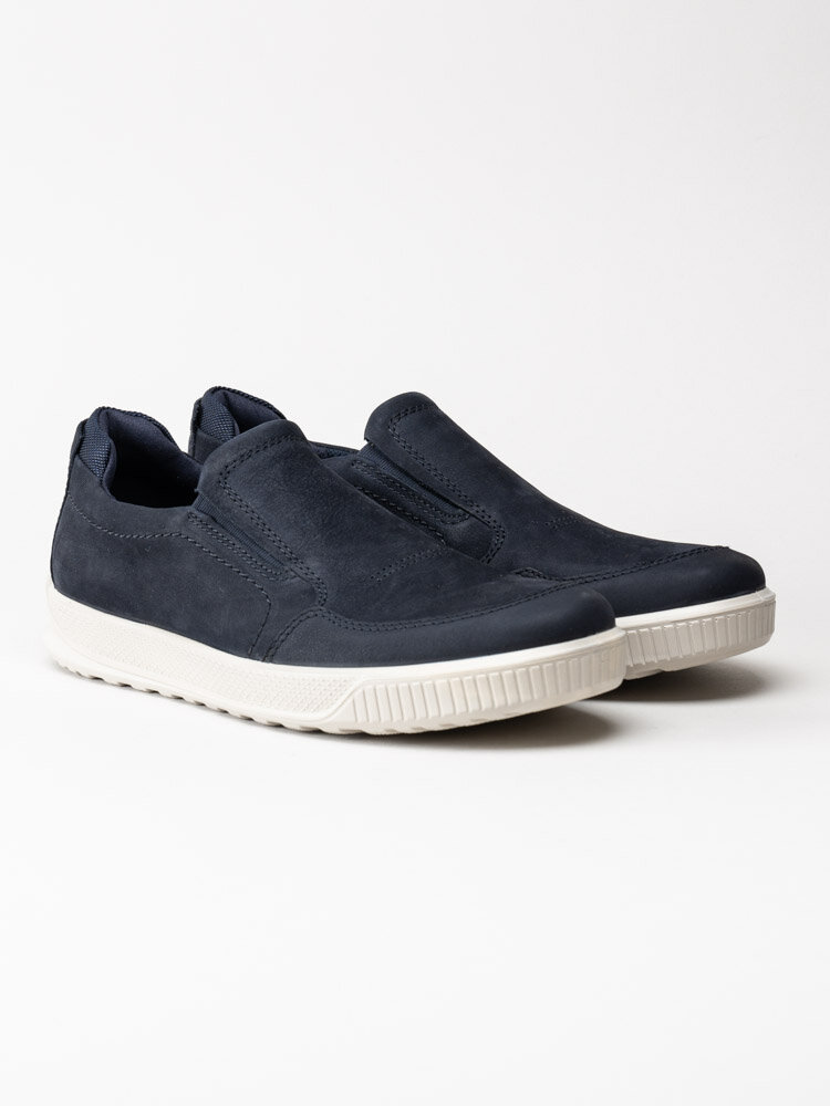 Ecco - Byway M Slip On - Blå slip on skor i oljad nubuck