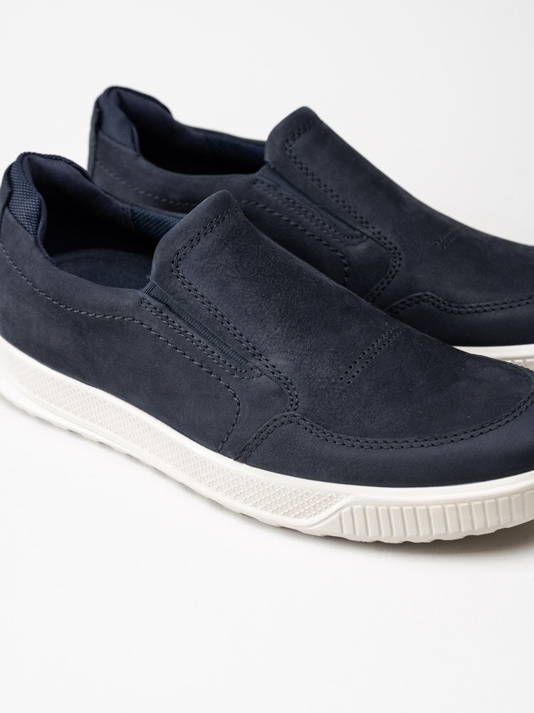 Ecco - Byway M Slip On - Blå slip on skor i oljad nubuck